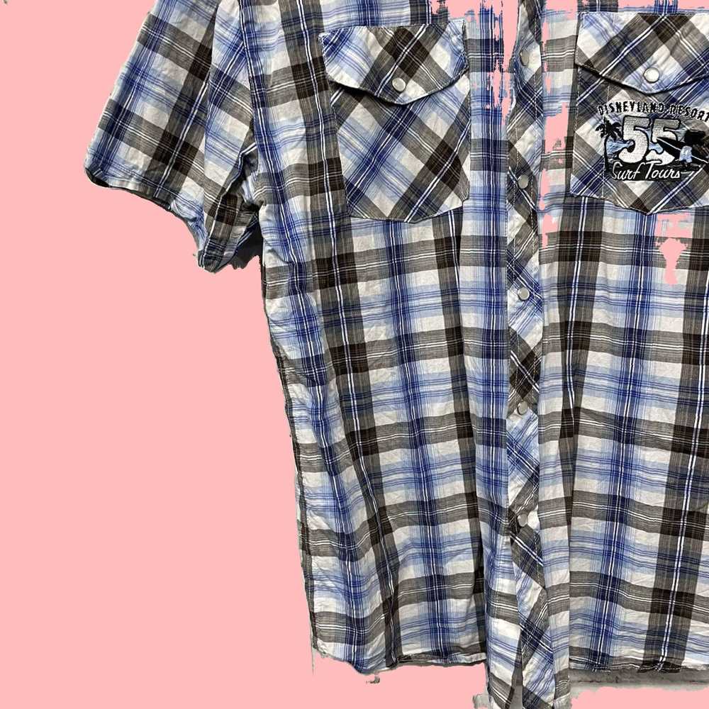 Vintage Classic Plaid Short Sleeve Button Down Sh… - image 3