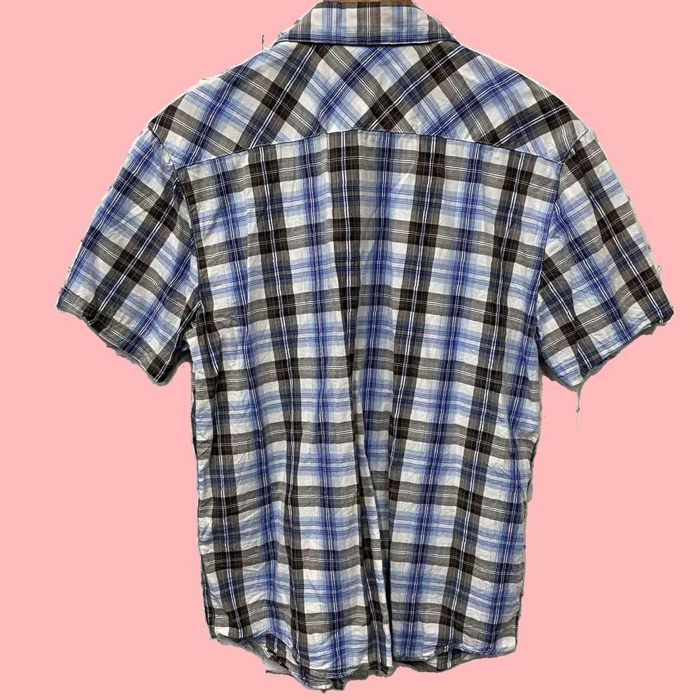 Vintage Classic Plaid Short Sleeve Button Down Sh… - image 5