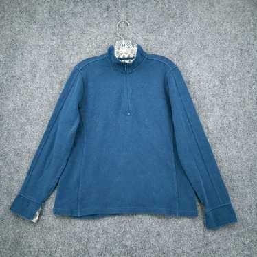 Orvis Luxurious Blue Quarter Zip Pullover Sweater… - image 1