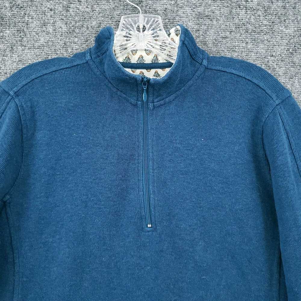 Orvis Luxurious Blue Quarter Zip Pullover Sweater… - image 3