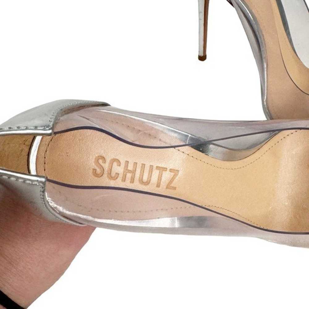 SCHUTZ CENDI CLEAR PVC AND LEATHER SILVER PUMPS S… - image 7