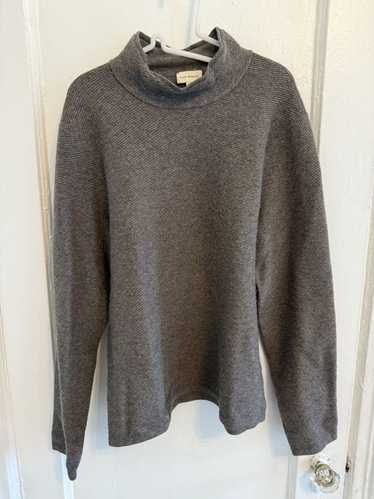 Club Monaco Brown-grey boxy wool-cotton turtleneck