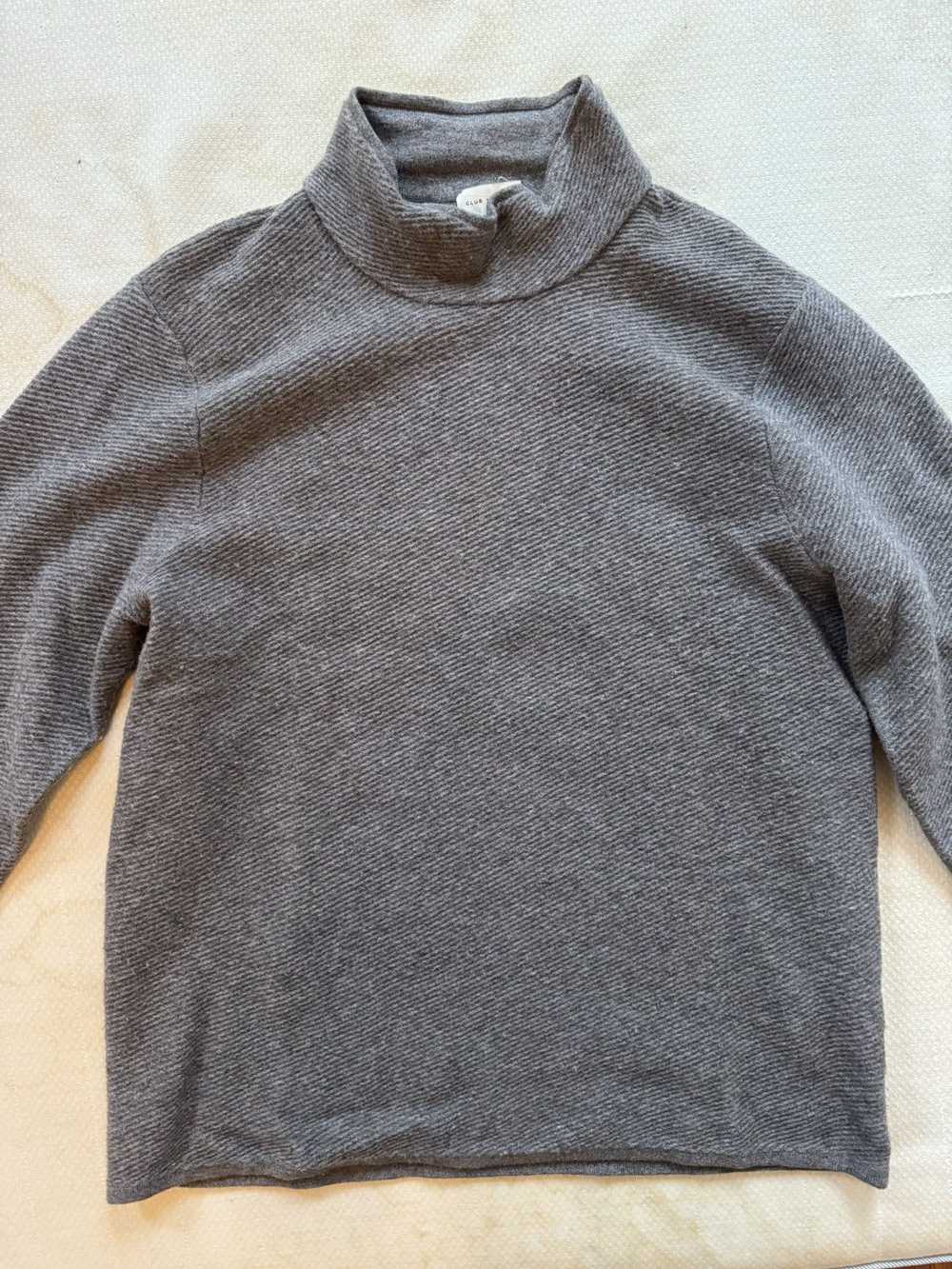 Club Monaco Brown-grey boxy wool-cotton turtleneck - image 2