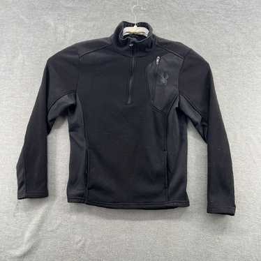 Spyder Authentic Black Knit Half Zip Mens Size S … - image 1