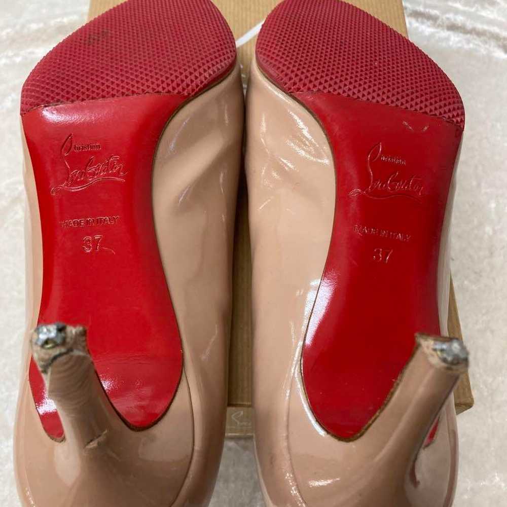 Christian Louboutin Almond Toe Pink Beige Patent … - image 4