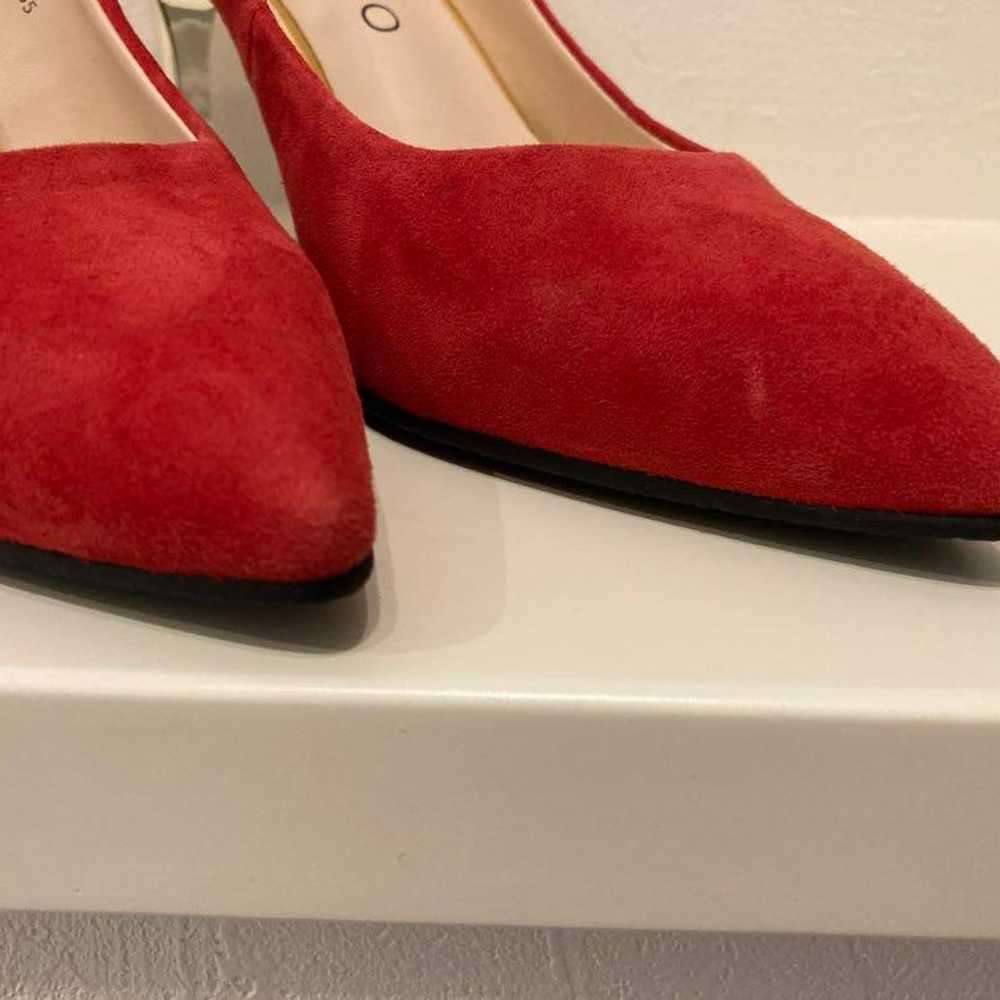 Staccato Red Suede Pumps with Jewels - image 4