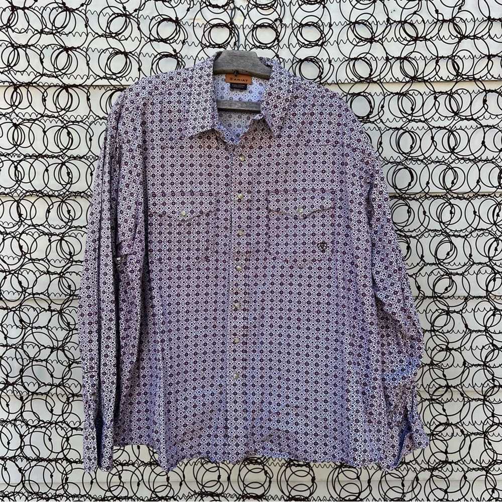 Ariat Ariat Pearl Snap L/S Western Shirt XXL Purp… - image 1