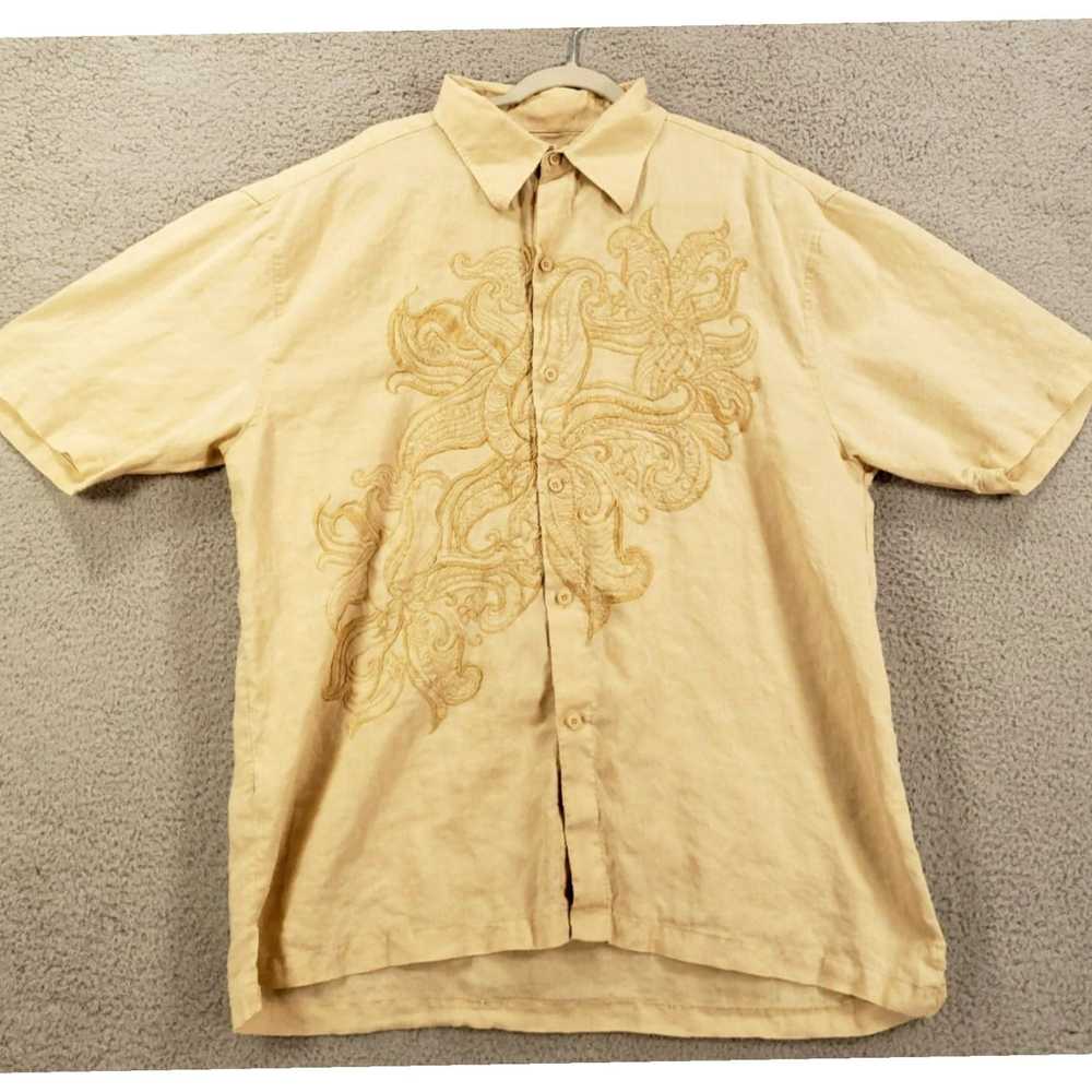 Stacy Adams Elegant Mens Tan Embroidered Floral A… - image 1