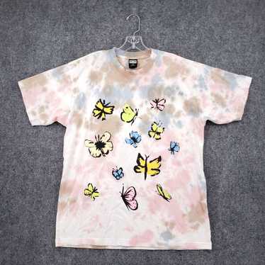 Obey Mens Medium White Tie Dye Butterfly Design S… - image 1