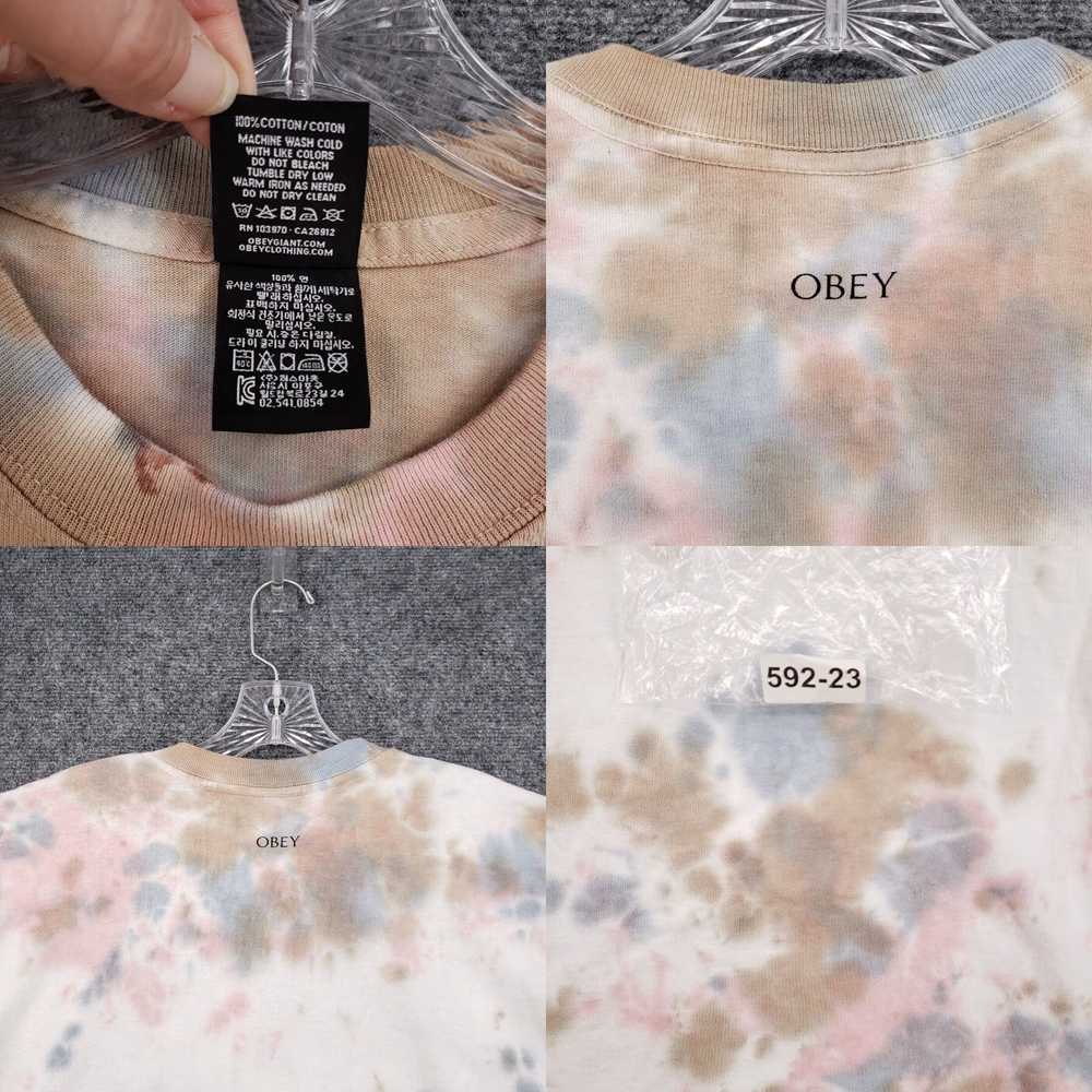 Obey Mens Medium White Tie Dye Butterfly Design S… - image 8