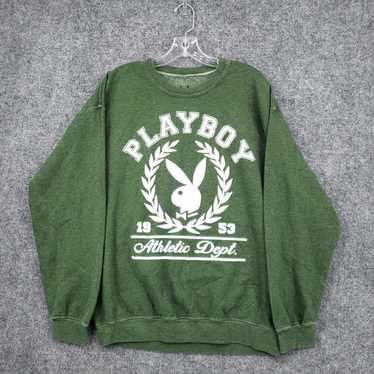 Playboy Green Crew Neck Oversized Long Sleeve Pul… - image 1