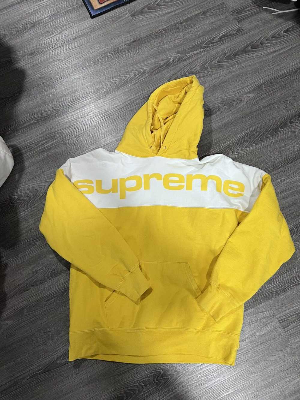 Supreme Supreme FW17 Yellow Blocked Hoodie - image 1