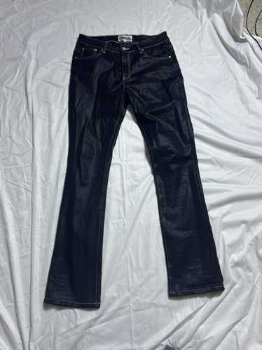 Designer “War Of Pain” Waxed Denim Jeans