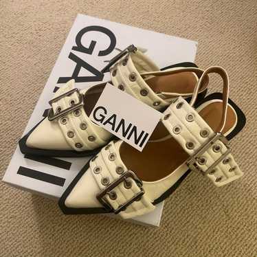 Ganni Wide Belt Buckle Ballerina Flats