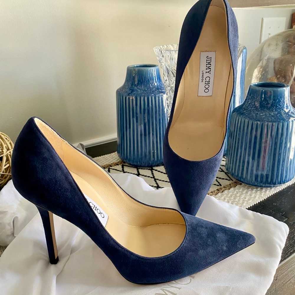 Jimmy Choo Suede Blue Pumps - image 3