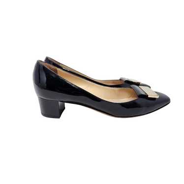 Jimmy Choo Iris Patent Leather Logo Low Heel Squar