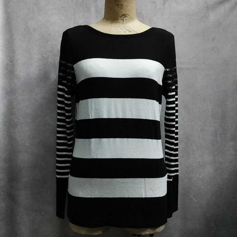 y2k tops striped long-sleeve t-shirt Heisei gal f… - image 1