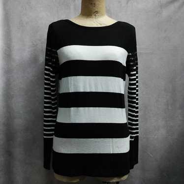 y2k tops striped long-sleeve t-shirt Heisei gal f… - image 1