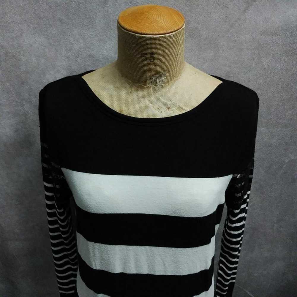 y2k tops striped long-sleeve t-shirt Heisei gal f… - image 2