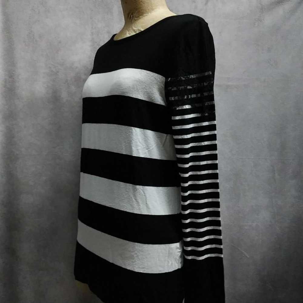 y2k tops striped long-sleeve t-shirt Heisei gal f… - image 3