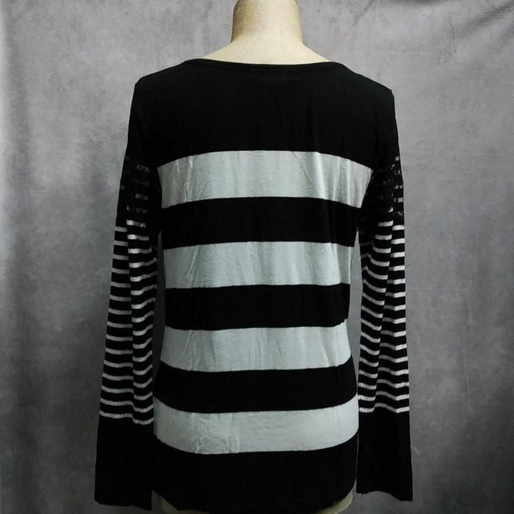 y2k tops striped long-sleeve t-shirt Heisei gal f… - image 4