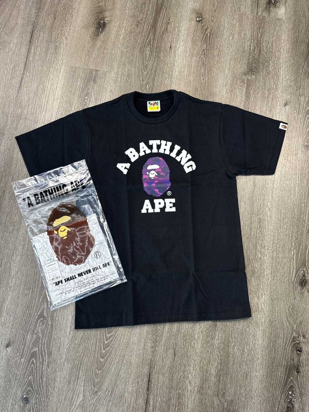 Bape BAPE "Color Camo" College Tee (Black/Purple) - image 1