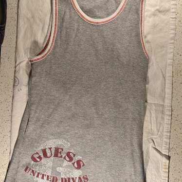 Guess Jeans Vintage Y2K United Divas Ribbed Tank … - image 1