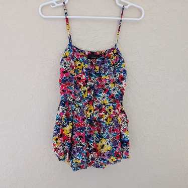 Vintage Forever 21 Romper Shorts Flowers 90s Y2K … - image 1