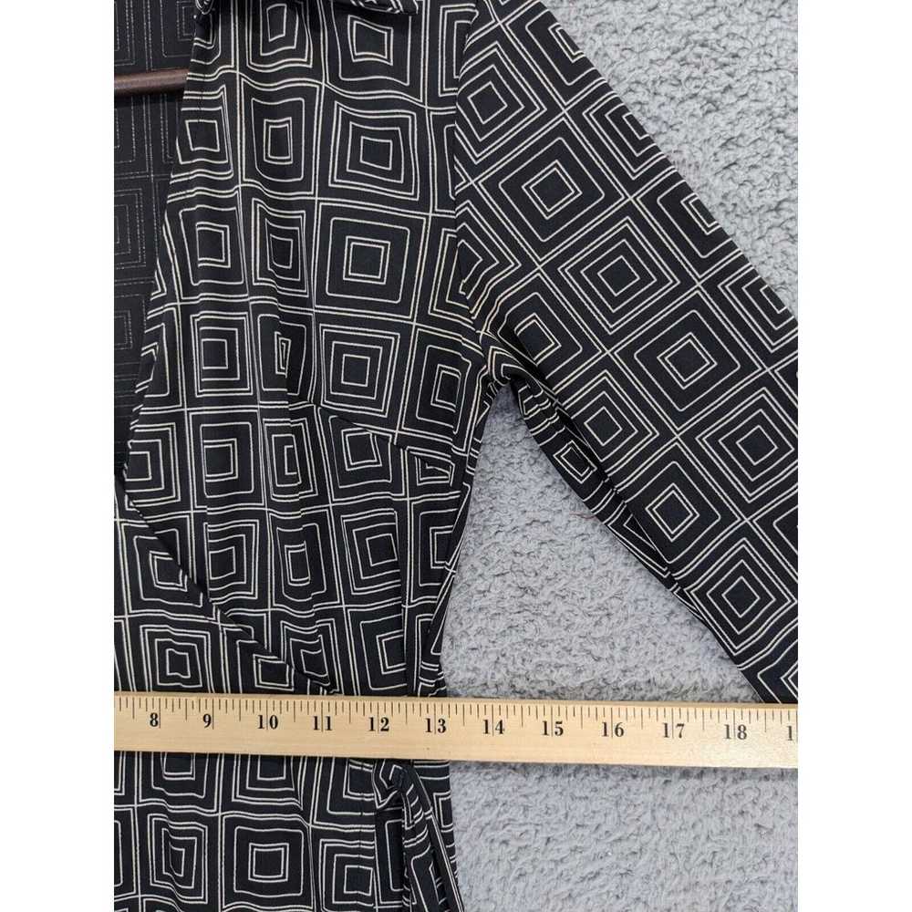 Express Wrap Dress Women Size 3/4 Black Geometric… - image 9