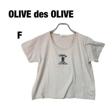 377【Olive de Olive】Embroidered T-shirt T-shirt Ch… - image 1