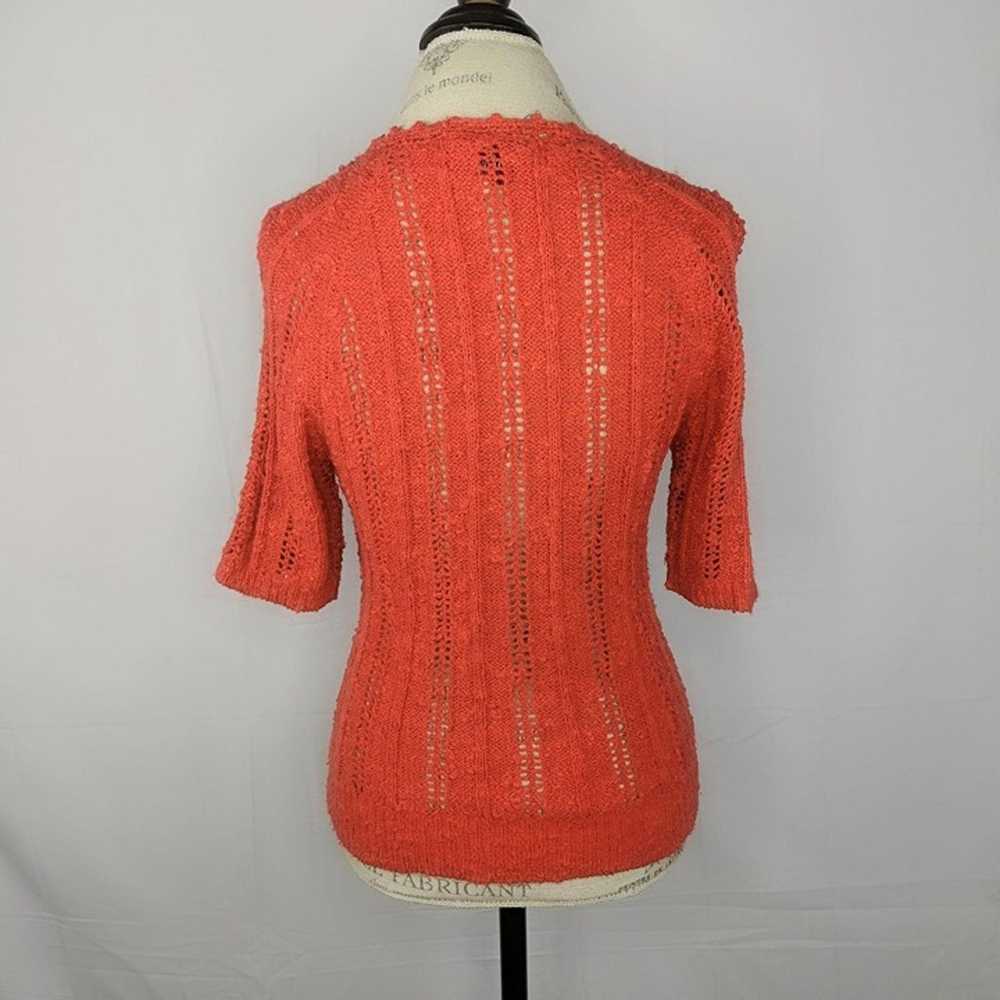 Vintage Red Knit Top Small Textured Crochet - image 4