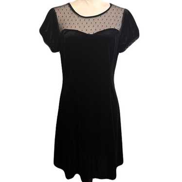 Black Velvet and Mesh Dress by Hot Topic