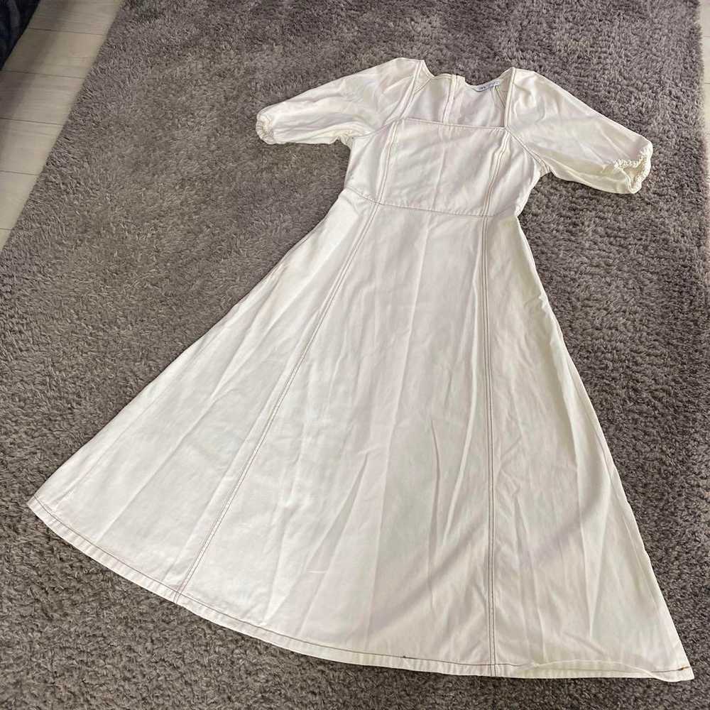 ZARA White Long Dress Short Sleeve - image 1