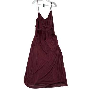 David's Bridal Women Sz 16 Wine Bridesmaid Maxi D… - image 1