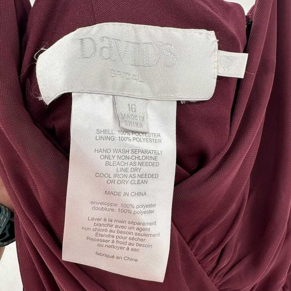 David's Bridal Women Sz 16 Wine Bridesmaid Maxi D… - image 6