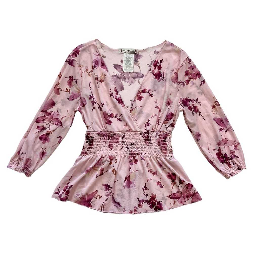 Vintage Y2K Floral Print Top - image 1