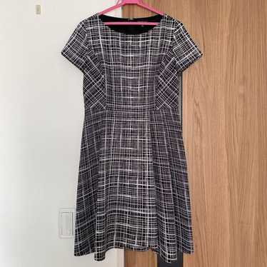 【INDIVI】White and black checked dress