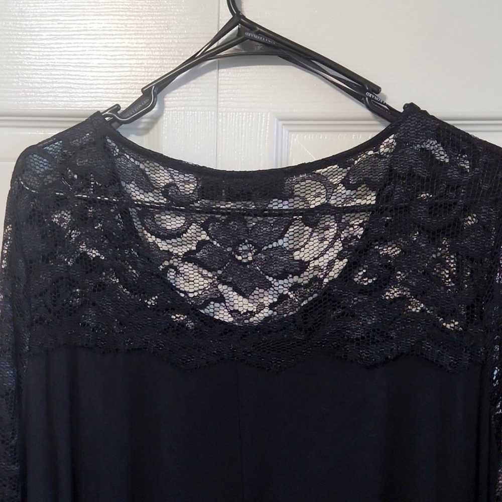 Nina Leonard Women's Black Lace Long Sleeve Dress… - image 4