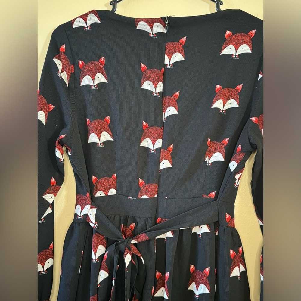 Fox pattern long sleeve dress - image 2