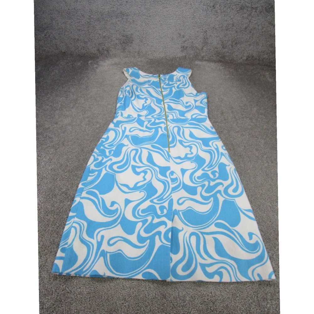 Vintage Stunning Blue Floral Patterned Sleeveless… - image 3