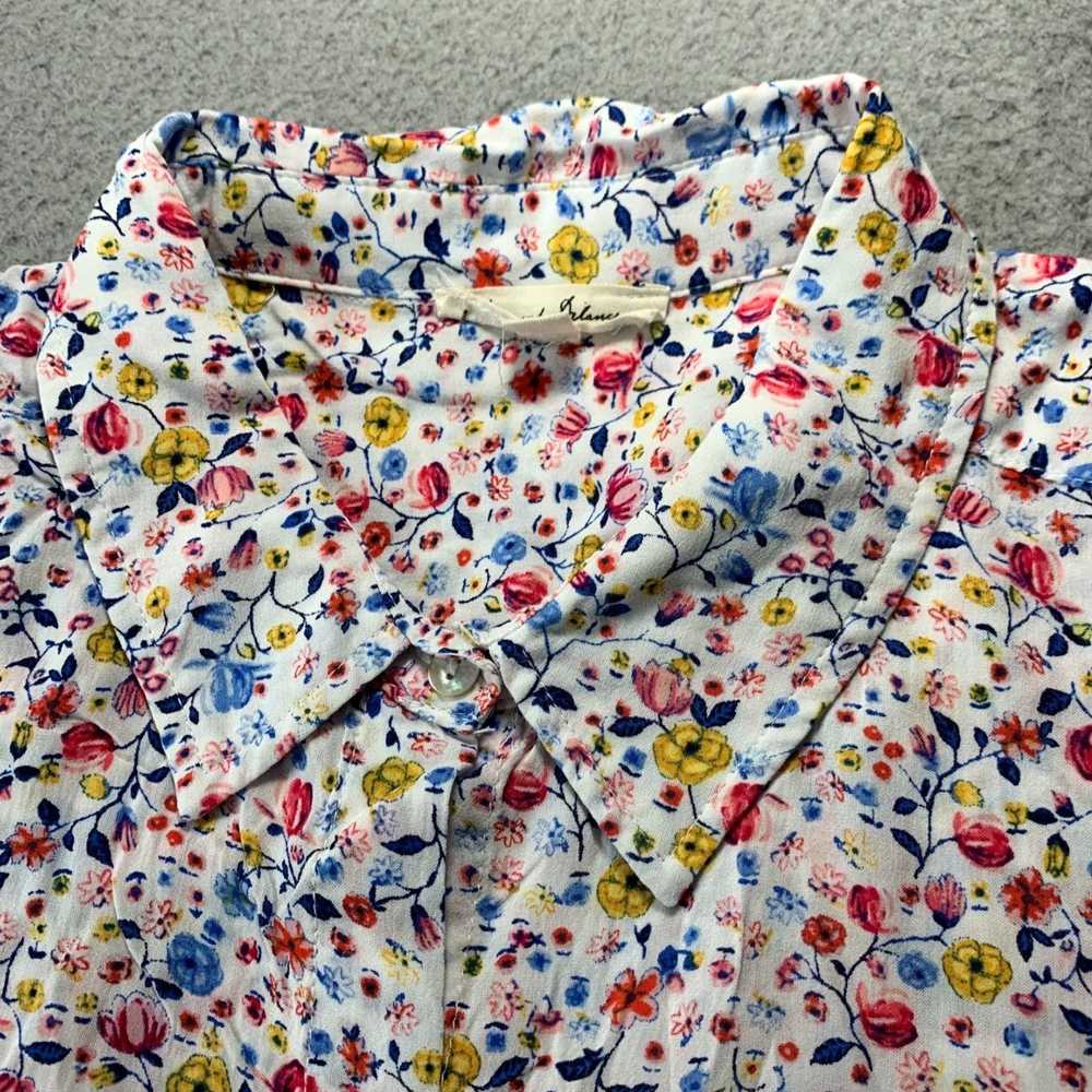 Vintage White Extra Large Floral Short Sleeve Top… - image 6