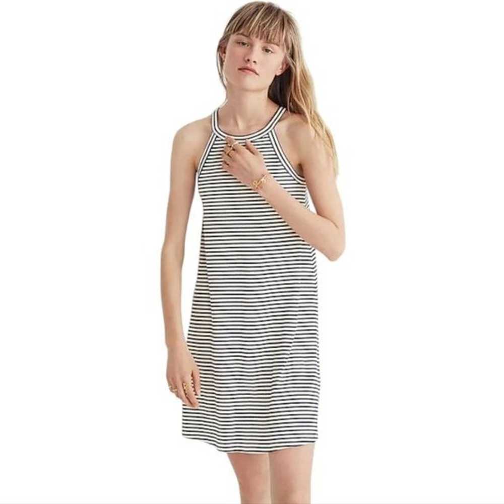 Madewell District Dress in Stripe Nightfall Small - image 1