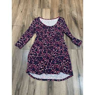 Boden Size 8 Navy & Pink Floral Print Fitted Dress - image 1