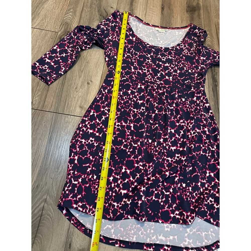 Boden Size 8 Navy & Pink Floral Print Fitted Dress - image 4