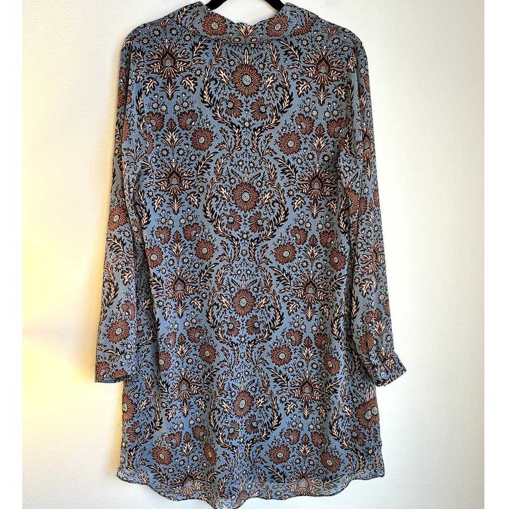 Cabi Provincial Blue Long Sleeve Floral Shift Dre… - image 3