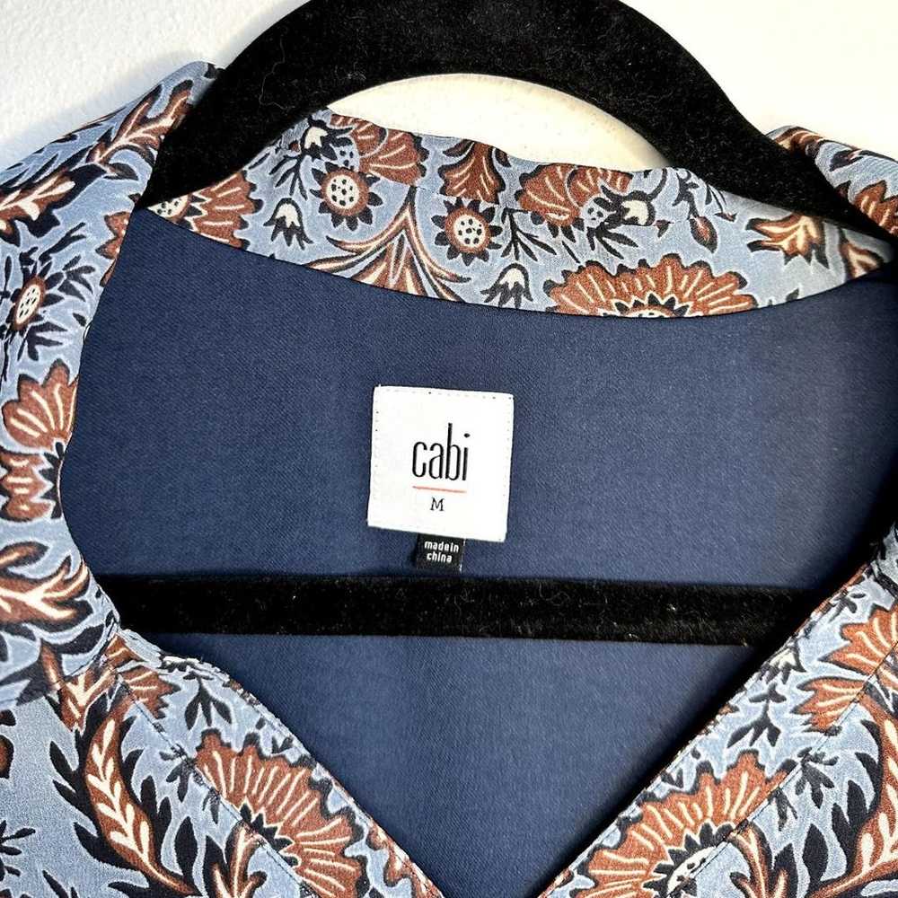 Cabi Provincial Blue Long Sleeve Floral Shift Dre… - image 5