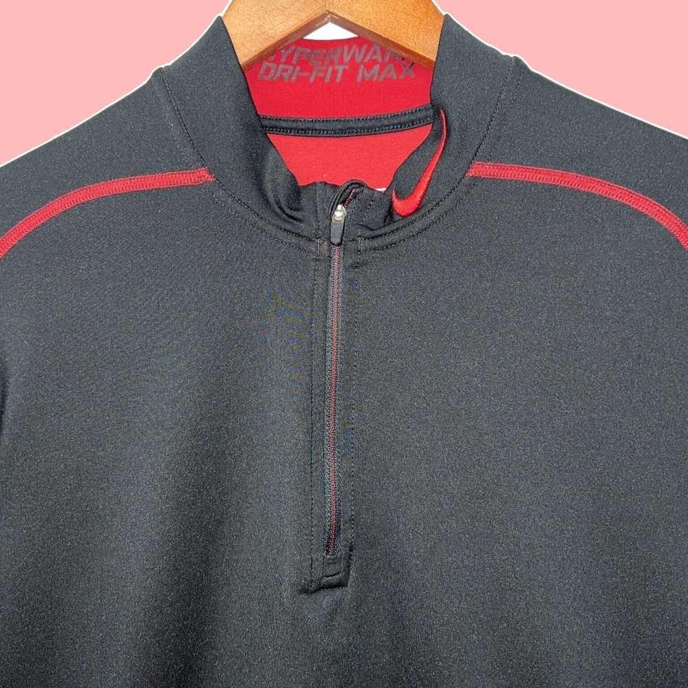 Nike Mens Red and Black Half Zip Pullover Fleece … - image 2