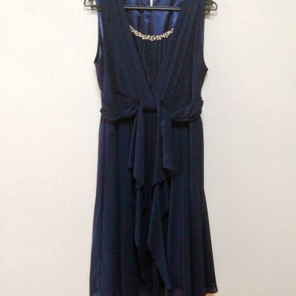 Wedding reception party dress with jewels in navy. - image 1