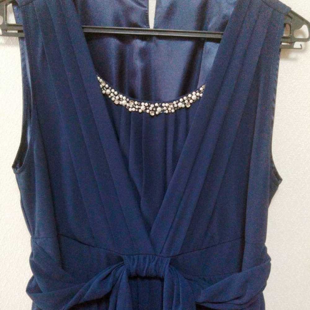 Wedding reception party dress with jewels in navy. - image 3