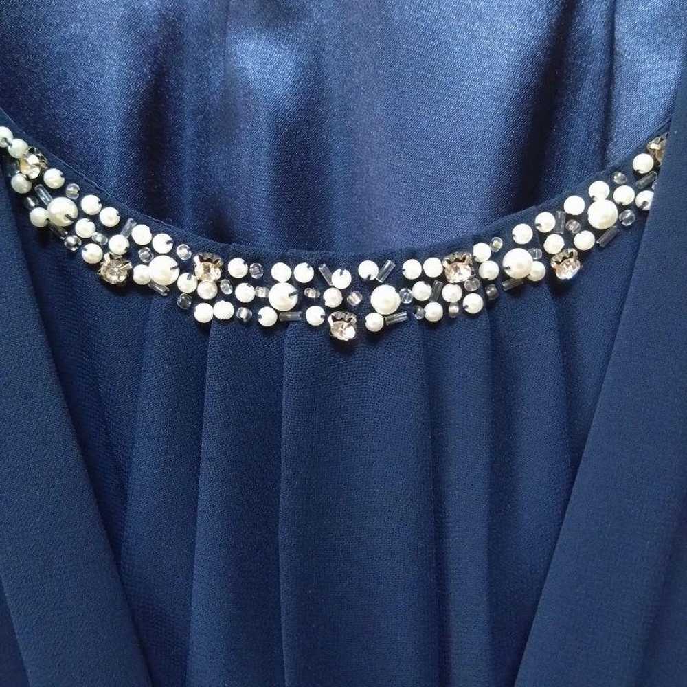 Wedding reception party dress with jewels in navy. - image 4